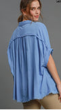Linen Blend Short Sleeve Button Down
