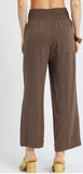 Espresso Linen Blend Wide Leg Crop