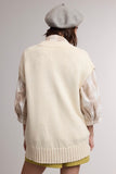 Crew Neck Sweater Vest/ Cream