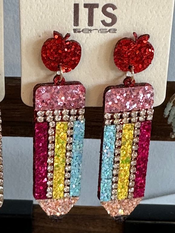 GLITTER PENCIL EARRING