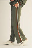 Striped Athleisure Pant Olive