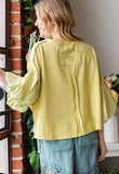 Bubble Sleeve Top/ Lime