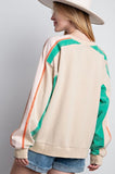 Color mix cotton jersey top