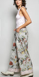 Woven Floral Crochet Patch Pant