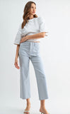 Mica Wide Leg Pin Stripe Crop