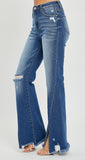 Risen High Rise Front Slit Fray Hem Jean