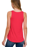 Ivory Flowy Hem Tank