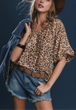 Leopard Scalloped Top