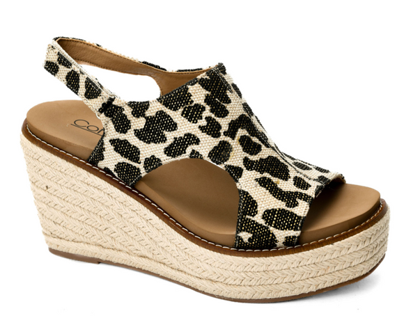 Corky’s Freddie Metallic Leopard Wedge