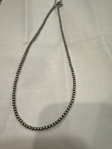 3mm Round Sterling Pearl Necklace