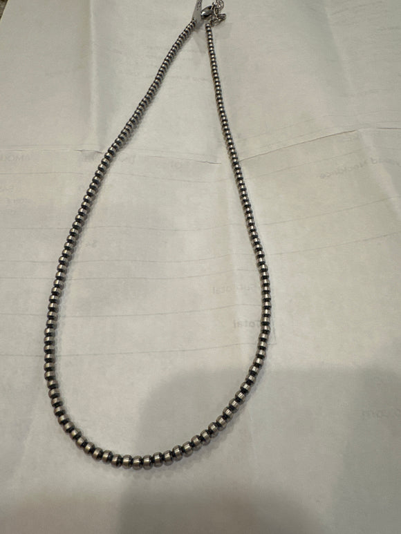 3mm Round Sterling Pearl Necklace