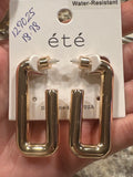 Water Resistant Rectangle Tube Hoop Earring