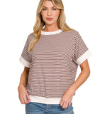 Stripped Banded Bottom Top