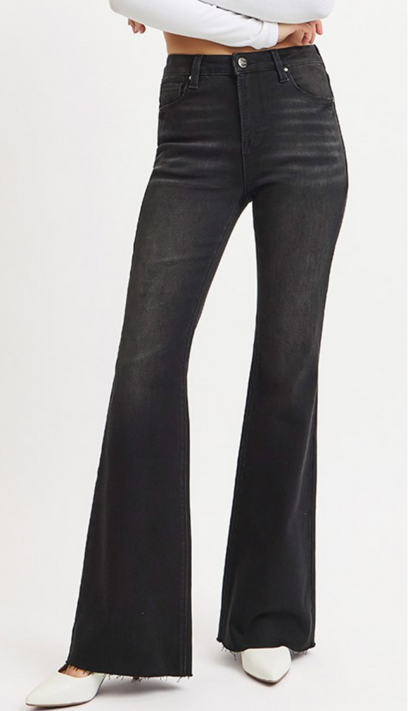 Risen High Rise Black Flare Jean