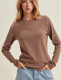 Stripe Crew Neck Top/ Taupe Mocha