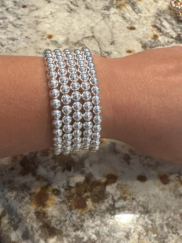 Water Resistant 6mm Round Stretch Bracelet