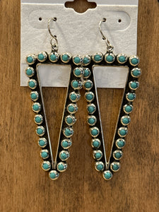 Sterling Silver Triangle Turquoise Dangle Earring
