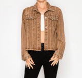 Denim Hot fix Jacket/ Brown