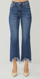 Risen High Rise Raw Hem Ankle Bootcut Jean