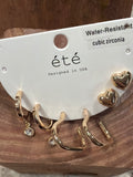 WR Huggie Heart Hoop & Stud Trio