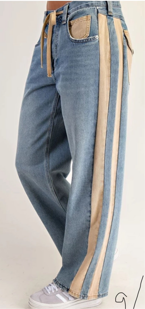Tan Stripe Jean