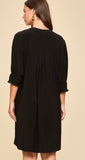 Liz Petal Dress/ Black