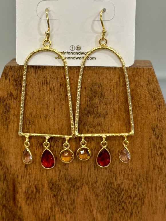 Stained glass dangle earrings