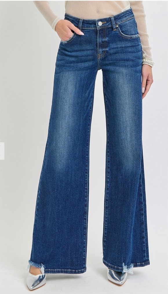 RISEN MID RISE WIDE LEG JEAN