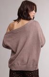Ribbed Hem One Shoulder Sweater/Mink