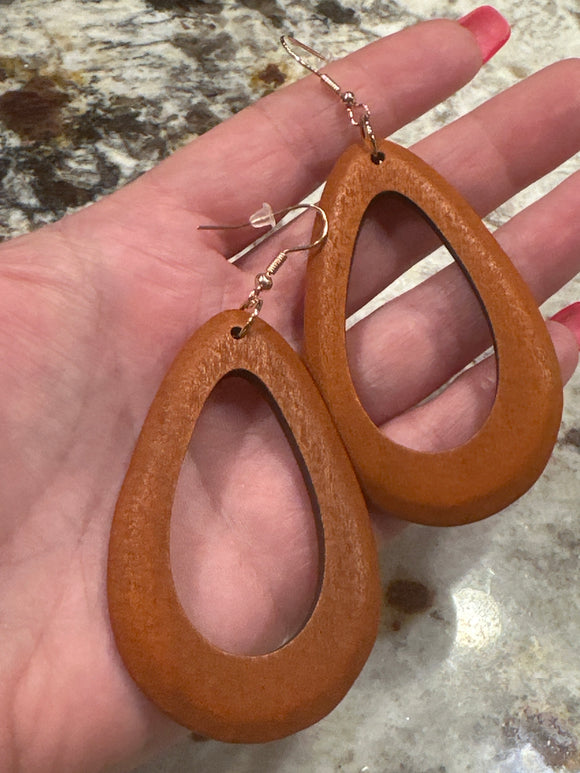 Wood Teardrop Earring