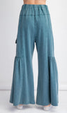 Mineral wash wide leg pant