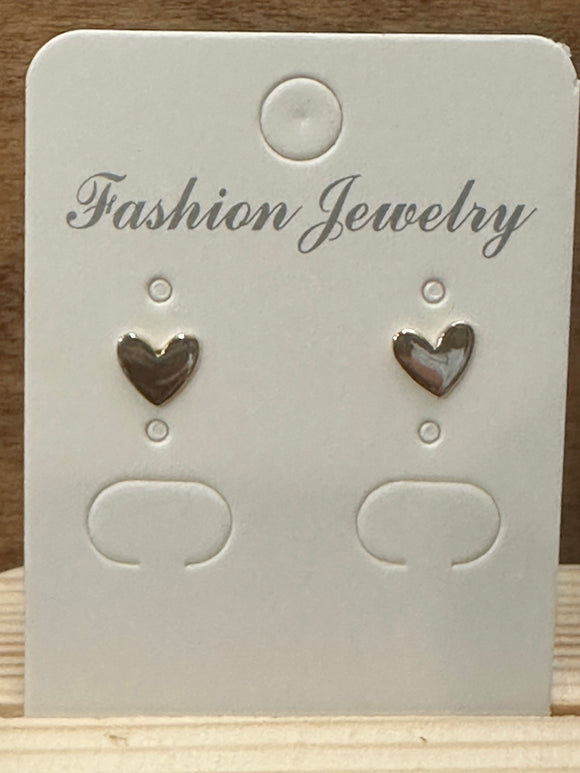 14ky Gold Plate Heart Stud Earring