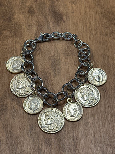 Two-Tone Coin Bracelet