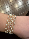 Water Resistant Pearl Cube Bracelet
