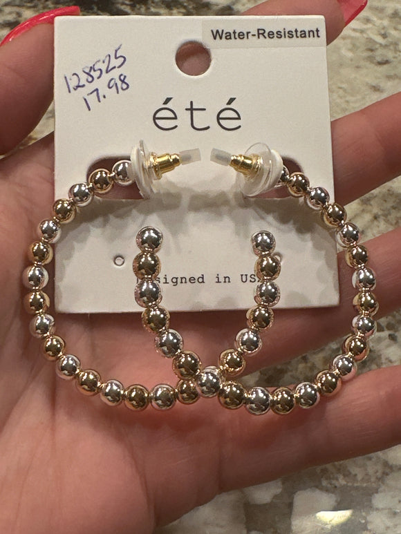 Water Resistant Ball Hoop Earring