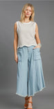 Wide Leg Angle Cropped Denim Pant