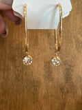Water Resistant 2” Crystal Drop Hoop Earring