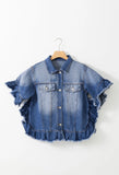 RUFFLE DENIM JACKET