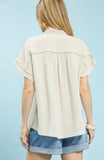 Embroidered Button Down/Oatmeal