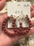 Clay Bead Hoop Earring
