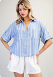 Striped Rounded Hem Top