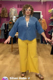 Mica Cropped Front Pocket Wide Leg/ Bamboo