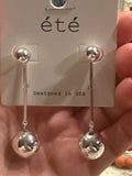 Water Resistant Long Ball Bar Dangle Earring