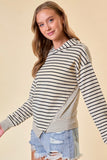 Gray crop zip top