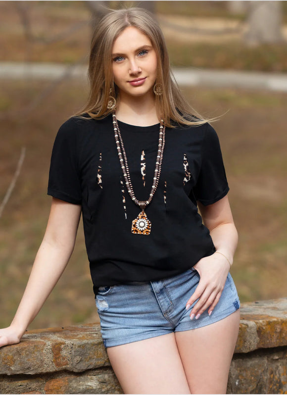 Leopard slit shirt