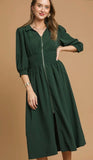 Palm Green Zip Dress