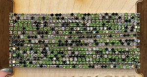 Multi strand green rhinestone bracelet set