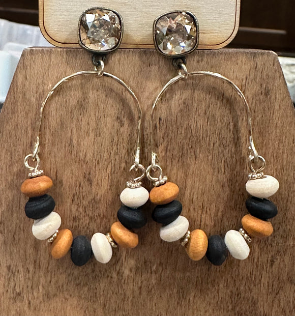 Saucer Bead Arch Austrian Crystal Earring