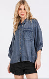 Dark Tencel Button Down