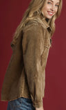 Stone Wash Corduroy Button Down Shirt